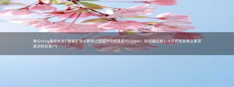 糖心vlog破解版入口：糖心vlog遥控女友(\